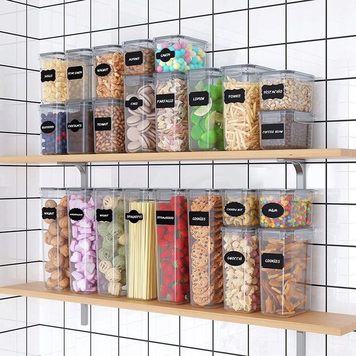 Pojemniki na Żywność zestaw 24 SZT pojemnik 2L 1,4L 0,8L + MIARKI