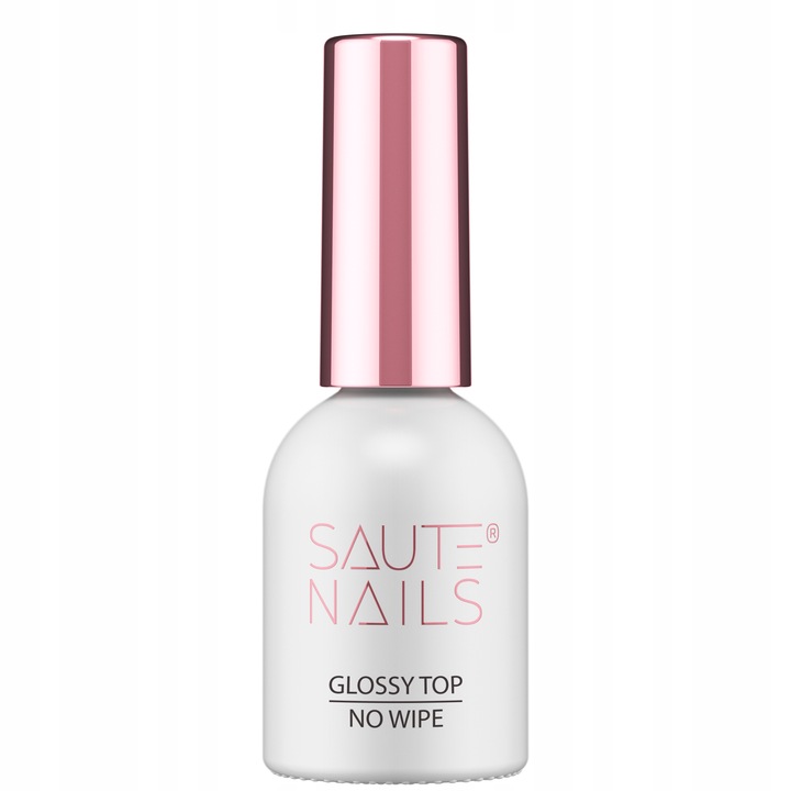 SAUTE NAILS GLOSSY TOP NO WIPE - 8ML BEZBARWNY TOP HYBRYDOWY