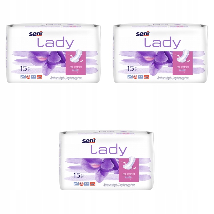 Seni Lady Super wkładki podpaski dla kobiet nietrzymanie moczu 3 x