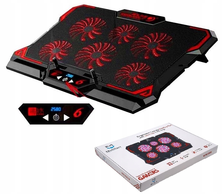 PODSTAWKA PODKŁADKA CHŁODZĄCA POD LAPTOP-A NOTEBOOK-A 12-17 WYŚWIETLACZ LED