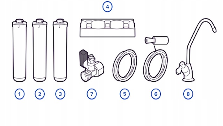 Kuchenny filtr wody pitnej pod zlew Aquaphor Kryształ A czarny kran
