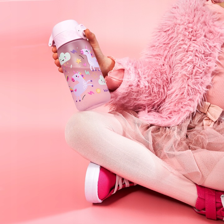 BUTELKA BIDON NA WODĘ D SZKOŁY PRZEDSZKOLA RÓŻ UNICORN JEDNOROŻEC ION8 0,35