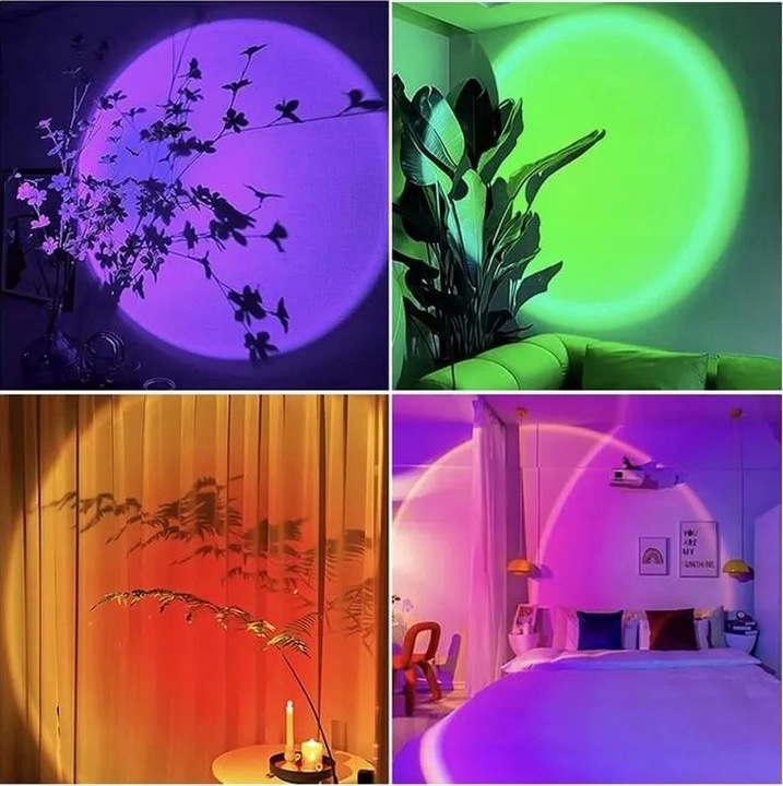 LAMPKA LED SUNSET RGB ZACHÓD SŁOŃCA PILOT PREZENT do sypialni salonu pokoju
