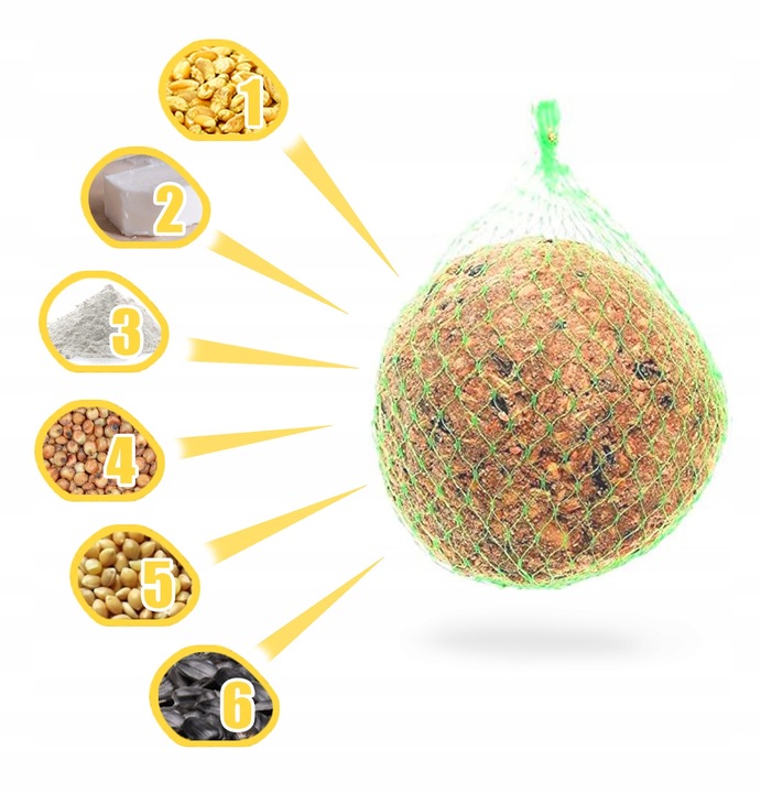 KULE TŁUSZCZOWE DLA PTAKÓW 100 SZTUK KARMA ZE SŁONECZNIK ZIARNO DO KARMNIK