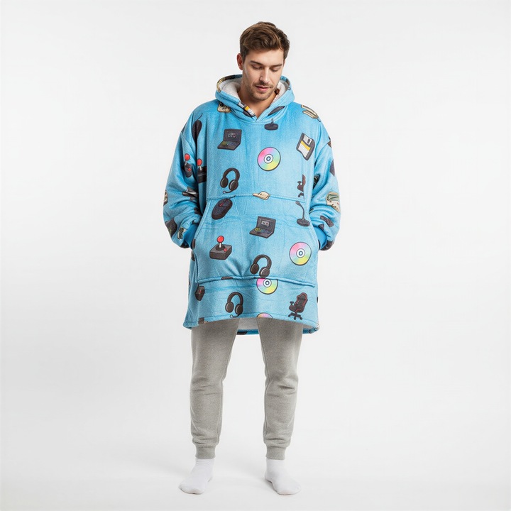 KOC BLUZA Gruba Kocobluza Oversize Futrzak XXL Męska Dla Chłopaka