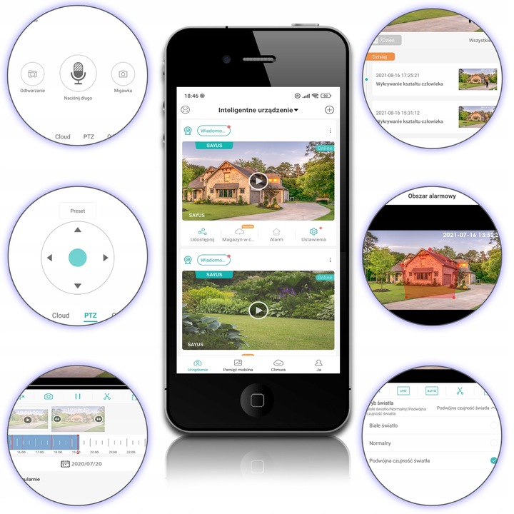 KAMERA ZEWNĘTRZNA 4MPx IP WiFI SZEROKOKĄTNA PANORAMICZNA 165° DWA OBIEKTYWY