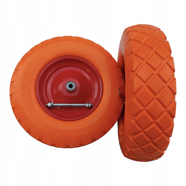 KOŁO DO TACZKI PEŁNE 4.00-8 WÓZKA BEZDĘTKOWE OŚKA POMARAŃCZOWE