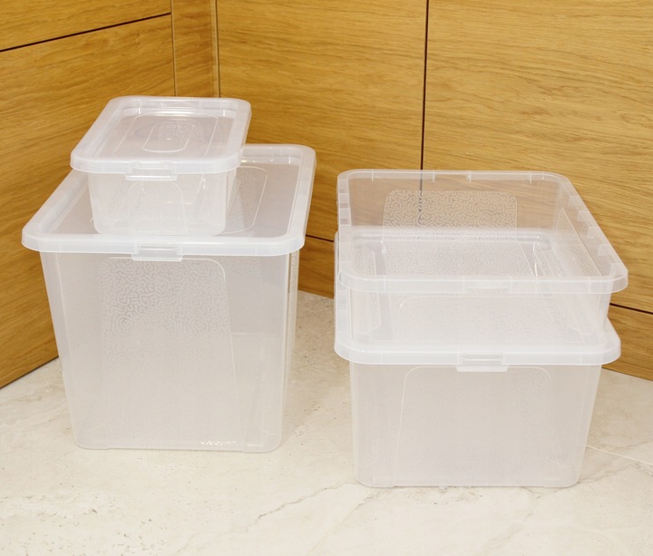 Pojemnik 30 l przezroczysty z pokrywą BPA free do przechowywania