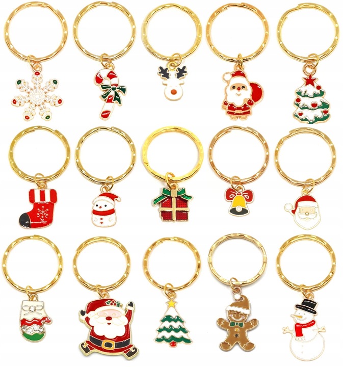 Breloki Breloczki Świąteczne Zestaw Brelok Święta Mikołaj Prezent