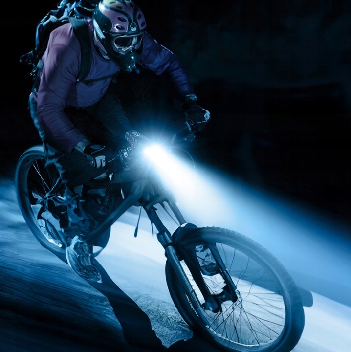 Lampa Rowerowa Lampka Solarna Na Kierownicę USB Zestaw Przód + Tył LED