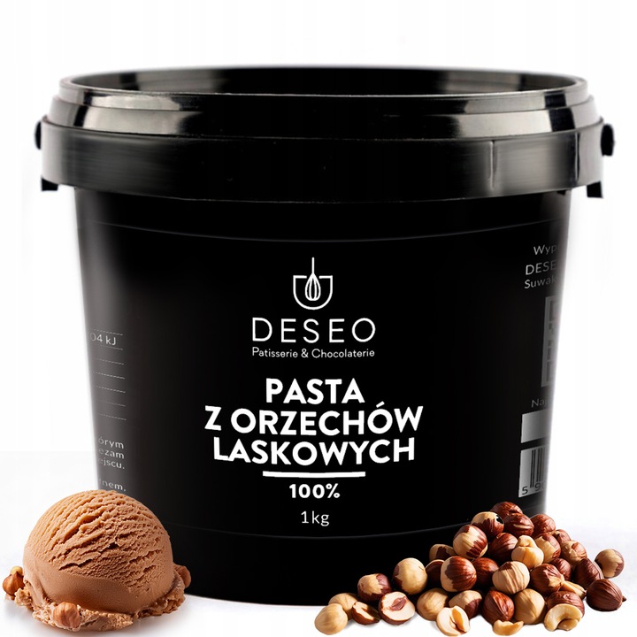 PASTA Z ORZECHÓW LASKOWYCH 100% DESEO 1KG ORZECH LASKOWY 100%