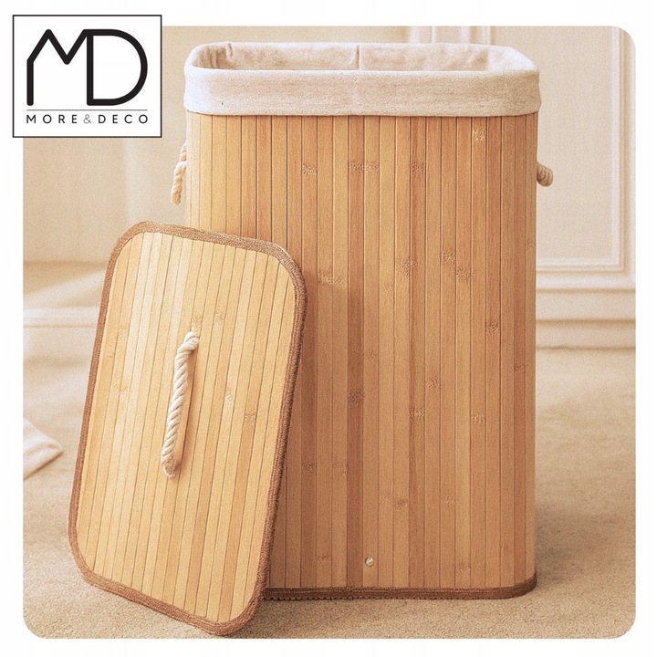 Kosz na pranie zabawki składany bambusowy bieliznę pojemnik duży organizer