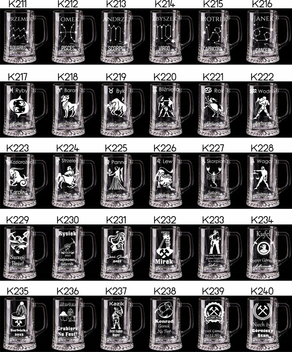 KUFEL DO PIWA Z GRAWEREM 660 ml URODZINY PREZENT DZIEŃ OJCA KAWALERSKI