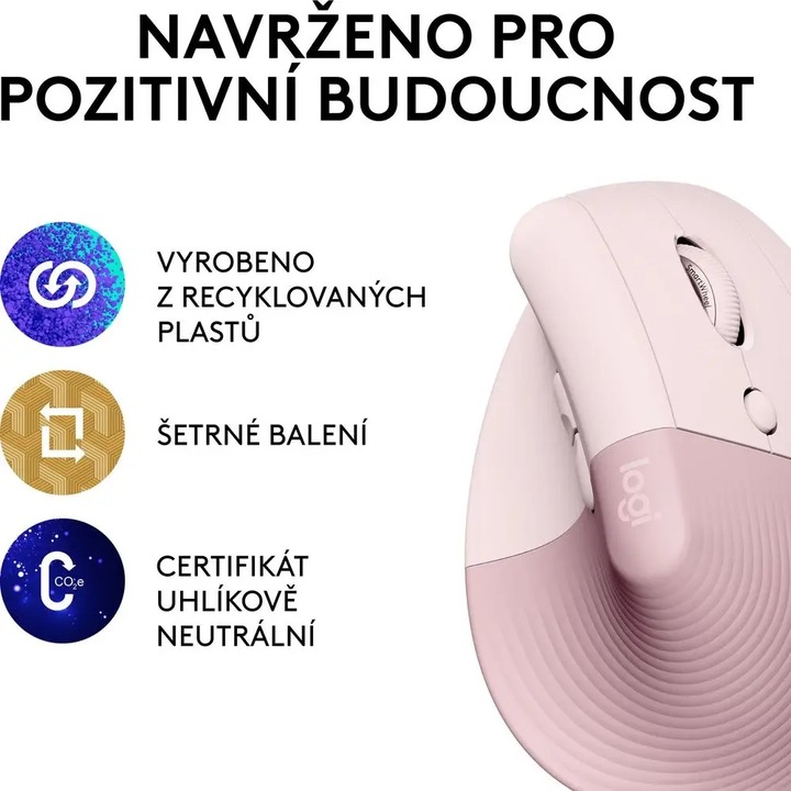Mysz LOGITECH Lift Różowy