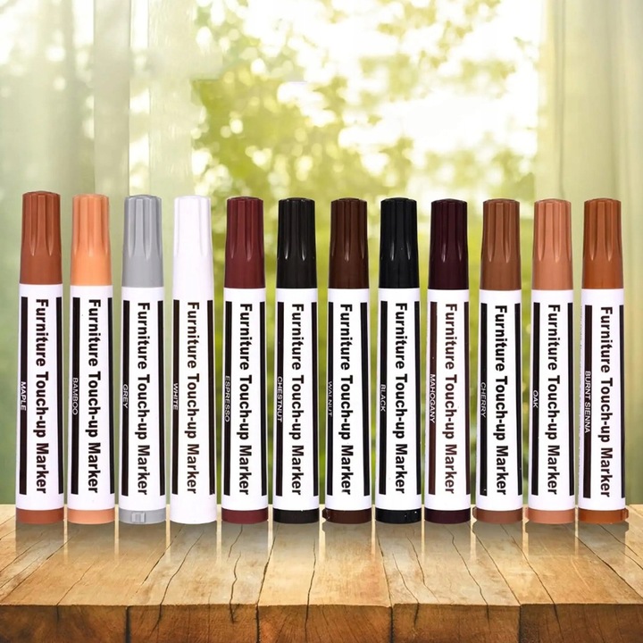 DUŻY ZESTAW DO NAPRAWY MEBLI PANELI DREWNA RYS MARKERY WOSKI 24 SZT