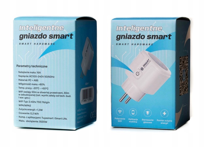 INTELIGENTNE SMART HOME STEROWANE GNIAZDKO WIFI WATOMIERZ PROGRAMATOR TUYA