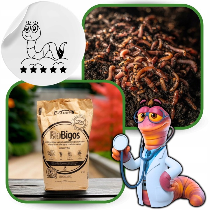 Podłoże Bigos Lekka BIO Ziemia do Monstery Kwiatów15L Wzbogacone