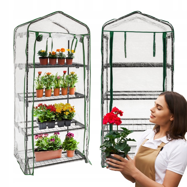 MINI SZKLARNIA 4 PÓŁKI OGRODOWA I BALKONOWA TUNEL - KALMIA I PRZEZROCZYSTA