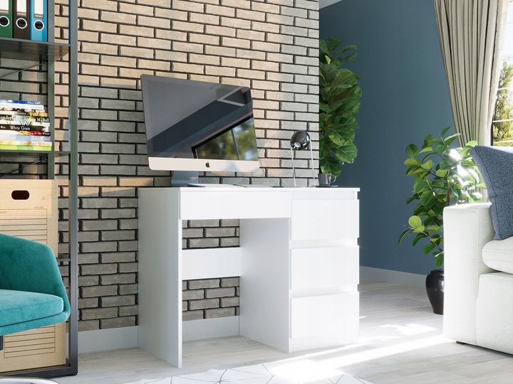 Meble Biurko komputerowe stolik 90cm białe N34