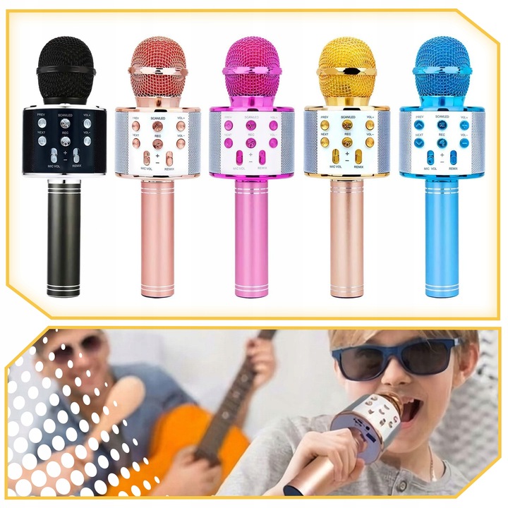 MIKROFON DLA DZIECI mikrofon KARAOKE mikrofon bezprzewodowy Z GŁOŚNIKIEM