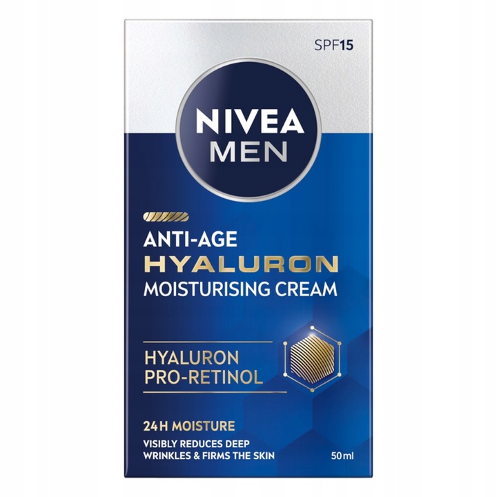 NIVEA MEN Hyaluron Przeciwzmarszczkowy krem do twarzy 2 x 50 ml