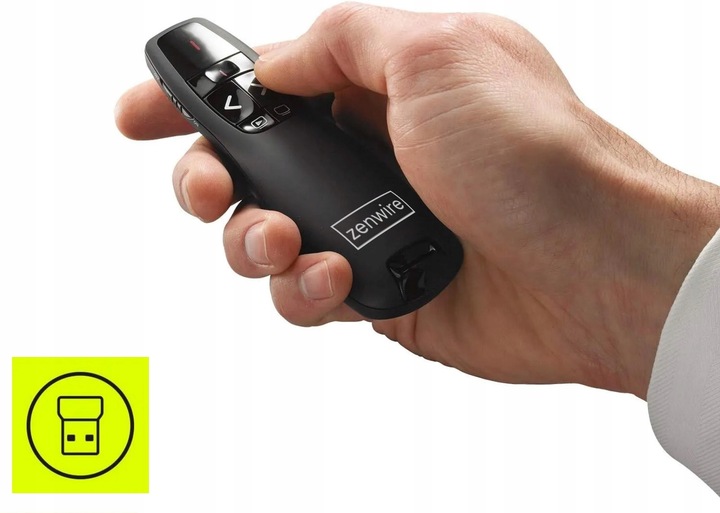 WSKAŹNIK PREZENTER LASEROWY PILOT BEZPRZEWODOWY DO PREZENTACJI LASER USB ZW