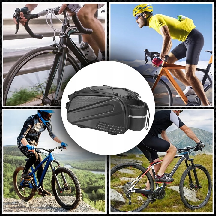 SAKWA ROWEROWA TORBA NA BAGAŻNIK ROWER ODBLASKOWA KUFER POJEMNA USZTYWNIANA