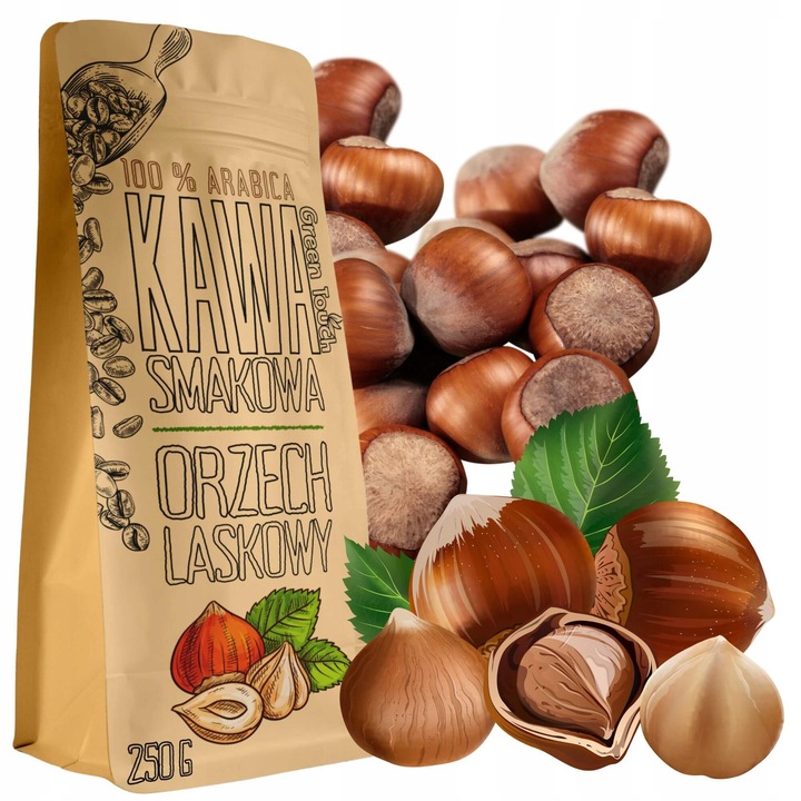 KAWA MIELONA smakowa ORZECHOWA hazelnut orzech laskowy 250 g Green Touch