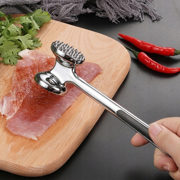 TŁUCZEK DO MIĘSA KOTLETÓW MŁOTEK DWUSTRONNY ROZBIJAK STAL NIERDZEWNA JAKOŚĆ