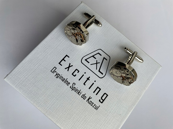 Spinki do mankietów koszuli EXC Mechanizm Zegarka Steampunk Zegar Zegarki