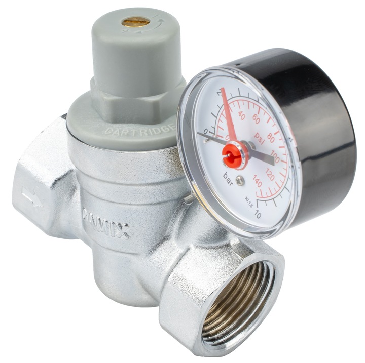 REDUKTOR CIŚNIENIA WODY Z MANOMETREM 1'' DN25 REGULATOR 1,5-6,5 BAR DAMIX