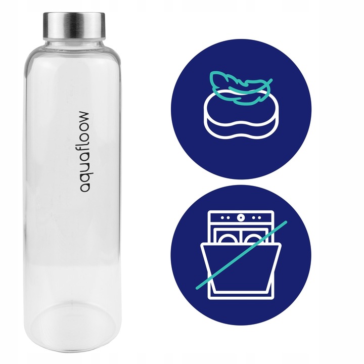 AquaFloow: butelka na wodę szklana 700 ml | etui neopren | szklana butelka
