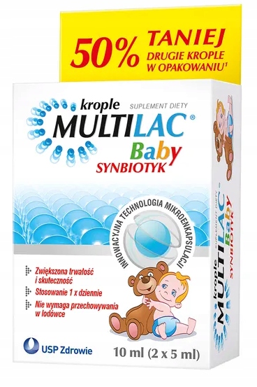 Krople Multilac Baby Synbiotyk 2x5 ml Probiotyk DUOPACK