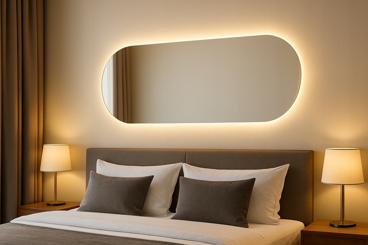 Lustro owalne LED COB łazienkowe, uniwersalne 100x50 cm bez ramy IP 67