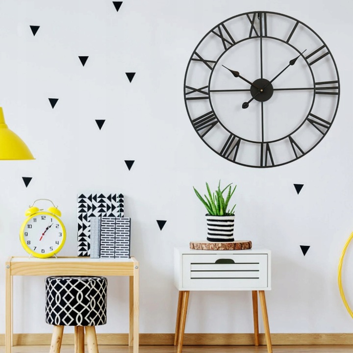 Zegar ścienny duży elektroniczny do salonu kuchni loft cichy na