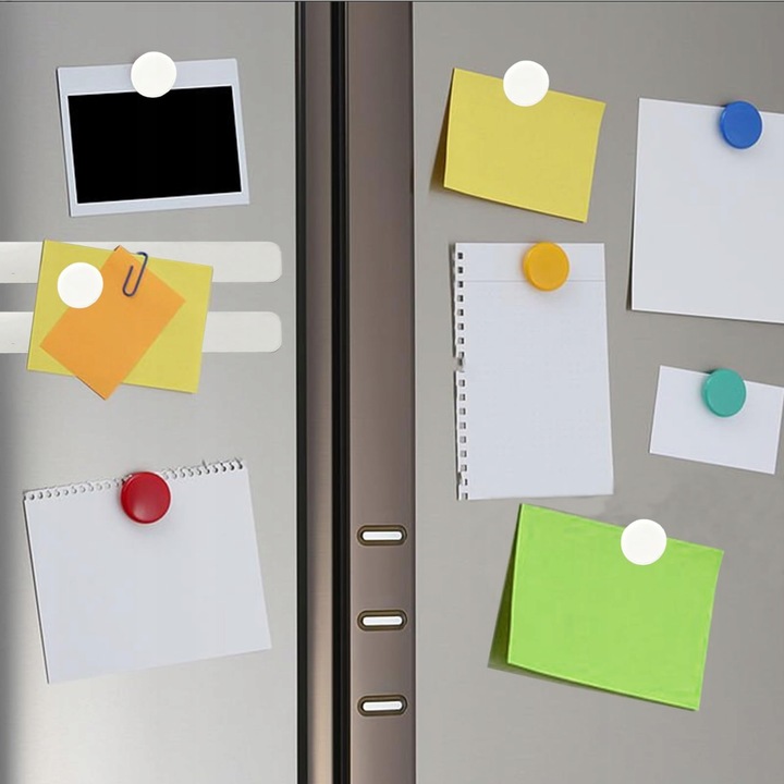 Magnesy na lodówkę do tablic okrągłe MOCNE białe z magnesem 20 mm 40