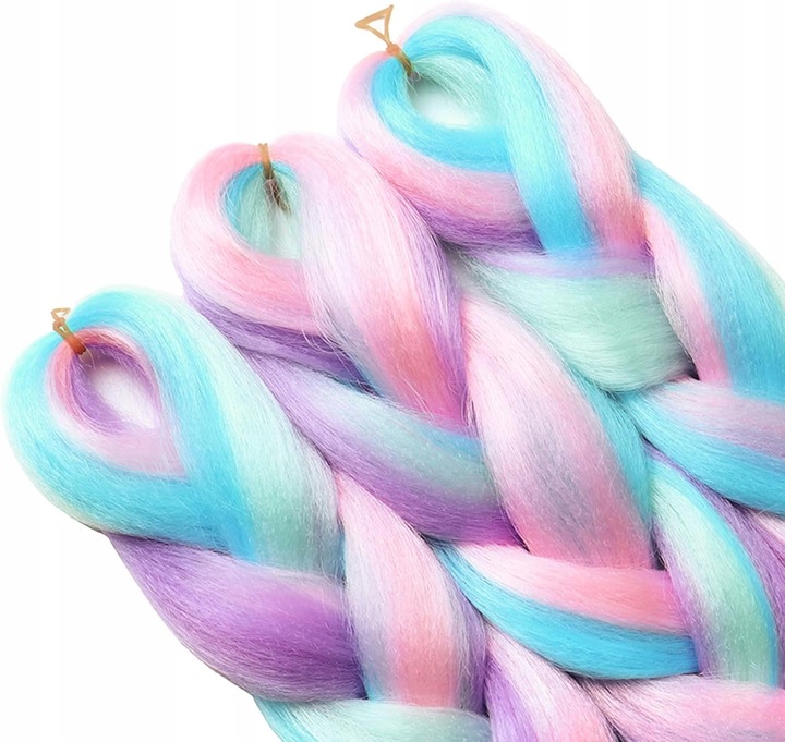 ZESTAW 6 SZTUK WŁOSY SYNTETYCZNE DO WARKOCZYKÓW KOLOROWE OMBRE