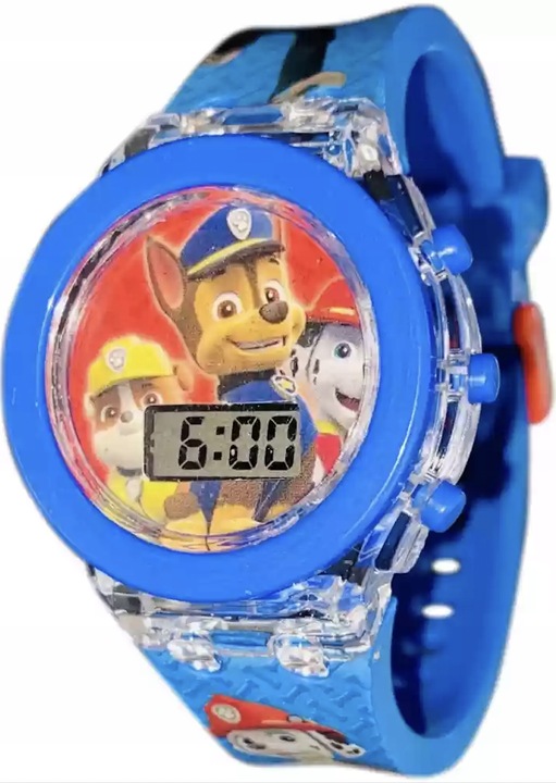 zegarek dziecięcy chłopięcy PSI PATROL dla chłopca dzieci LED chase ŚWIATŁO