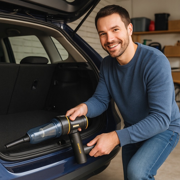 ODKURZACZ RĘCZNY SAMOCHODOWY BEZPRZEWODOWY AKUMULATOROWY MOC RIWALL