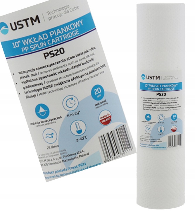 WKŁADY DO FILTRA WODY NA CAŁY DOM 3 STOPNIOWEGO PS20. BL10 ST.