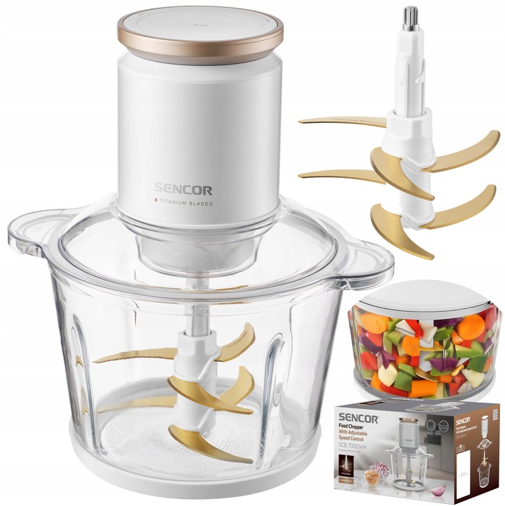 ELEKTRYCZNY ROZDRABNIACZ SIEKACZ DO WARZYW ŻYWNOŚCI SENCOR 2,7L 800W