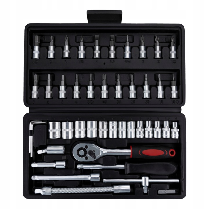 ZESTAW NARZĘDZI BITY KLUCZE INBUSY TORX WALIZKA NARZĘDZIOWA 46 ELEMENTÓW
