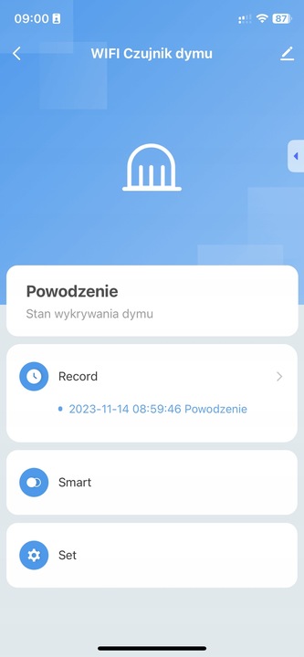 CZUJNIK DYMU OGNIA WIFI ALARM CZUJKA TUYA SMART Z SYRENĄ NA BATEIRE