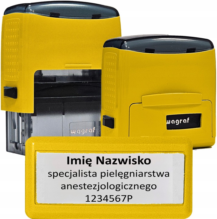 Pieczątka Wagraf B2s do 4 wersów - 12 kolorów obudowy - IMIENNA - FIRMOWA