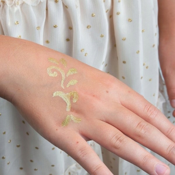 Kidea Markery Brokatowe do tatuażu z szablonami x 2 zestawy 6 kolorów