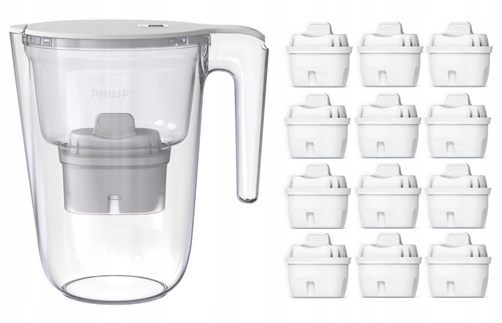 Dzbanek filtrujący Philips AWP2937WHT/58 + Wkład AWP213/10 12 szt.