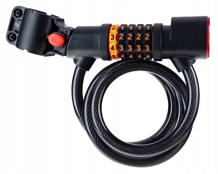 ZAMEK ZAPIĘCIE BLOKADA DO ROWERU + ŚWIATŁO TYLNE Lampka LED Uchwyt