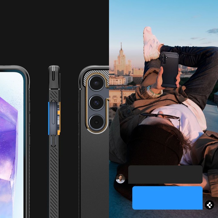 Etui do Galaxy A55 5G, Spigen Rugged Armor elastyczny smukły case cover TPU