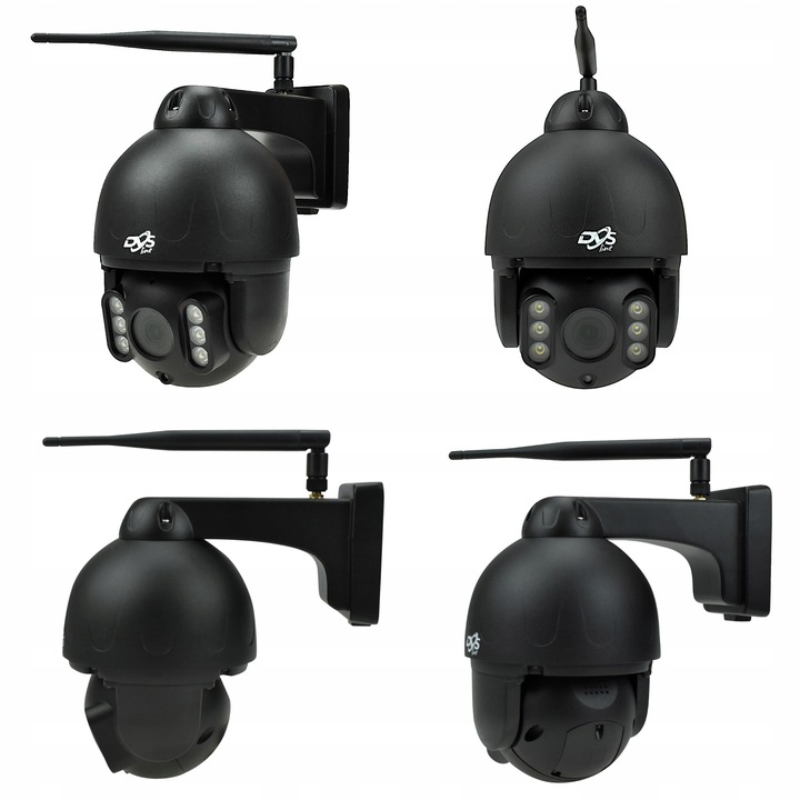 Czarna zewnętrzna kamera WiFi obrotowa 4K 8Mpx PRZYBLIŻENIE SMART 8x ZOOM