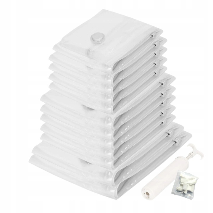 Worki Próżniowe Zestaw Rożne rozmiary 12 szt Pompka GRATIS